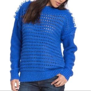 Plenty by Tracy Reese Blue Open Knit Sweater NWT